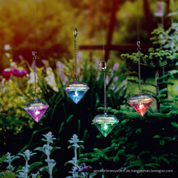 Diamond-Form-Garten-Hof-Dekoration hängende Solar-LED-Leuchte